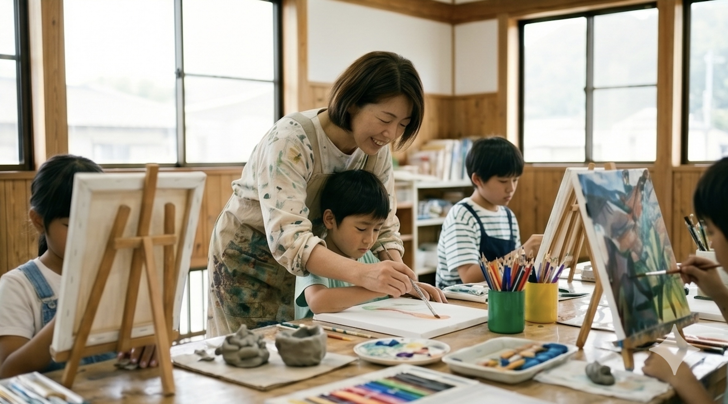 地域の指導者が子どもの活動を支えるイメージ
